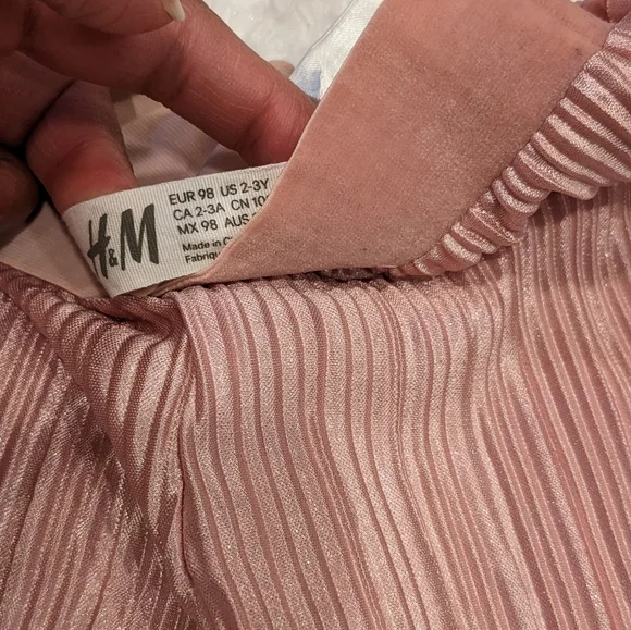 H&M plisse pink pants Girl 2-3 yr - Picture 2 of 4